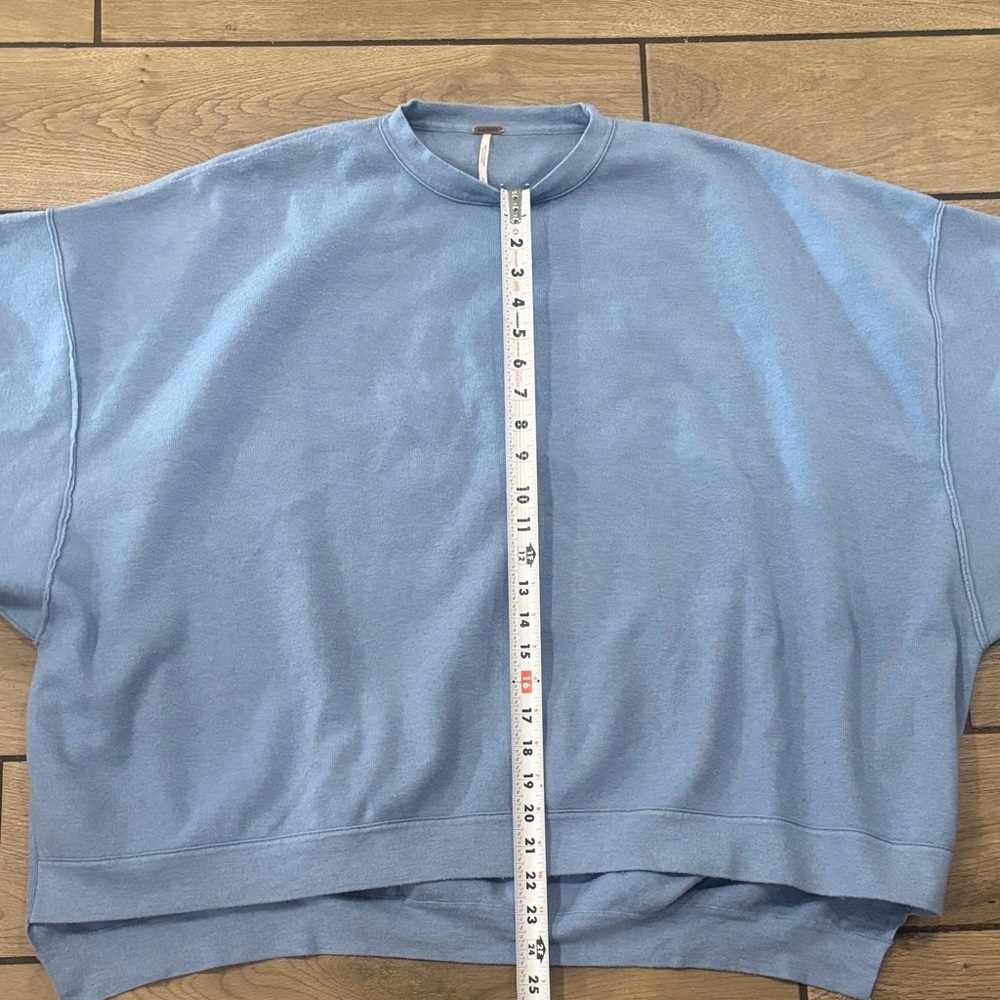 Free People Light Blue Camden sweatshirt. oversized - Picture 8 of 8